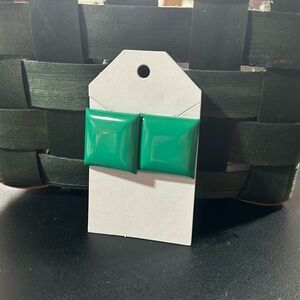 Green Square Earrings